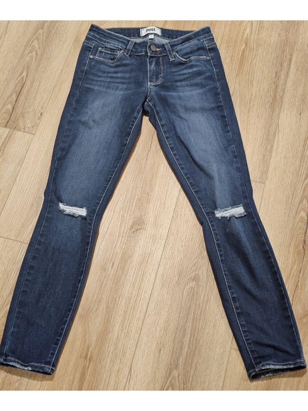 PAIGE Verdugo Ankle Jeans Women's Sz 24 Blue Slim Fit Straight Leg Denim